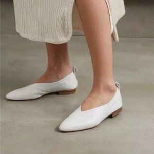 CO White Leather Flats